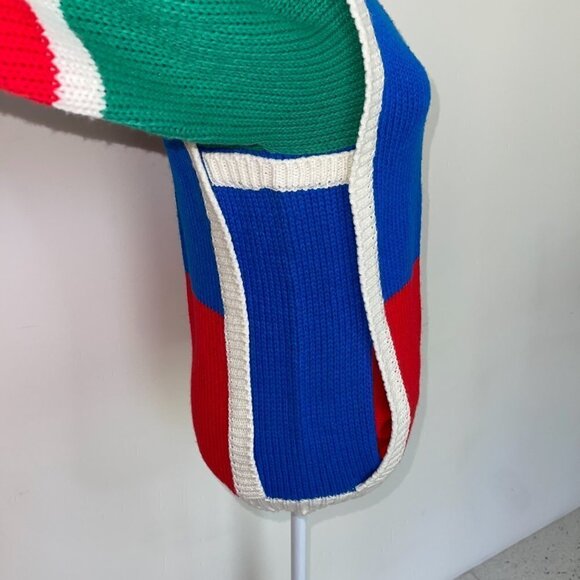 Eclipse Sweater Womens Size Large L Vintage Zip Front USA Logo Applique Acrylic - Picture 10 of 10